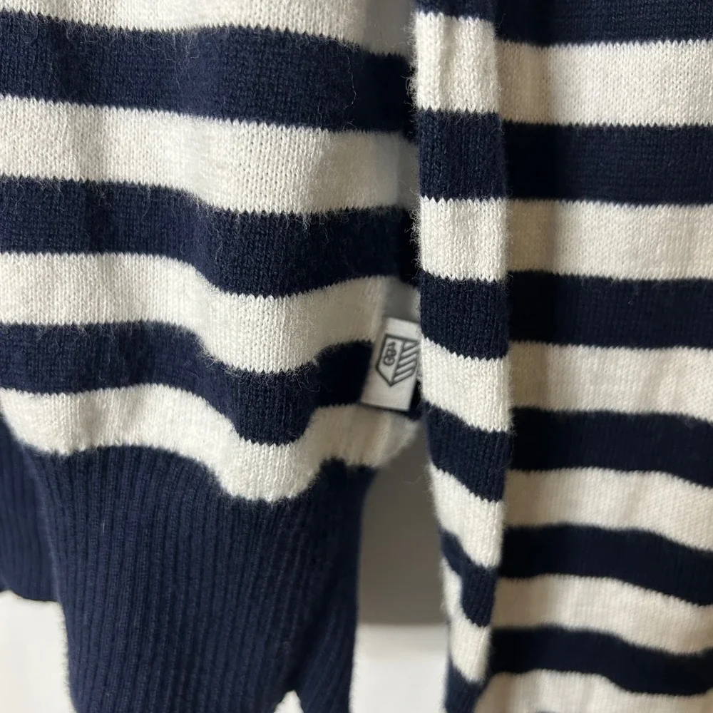 RULE 18 Bobby Jones Sweater Mens L‎ Navy Yellow Stripe 1/4 Zip Pima Cotton
